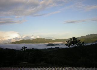 Above the clouds at sunrise